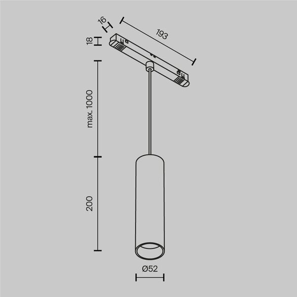 Maytoni Závěsné LED svítidlo FOCUS 12W pro systém EXILITY, v. 20 cm, 4000K nestmívatelné