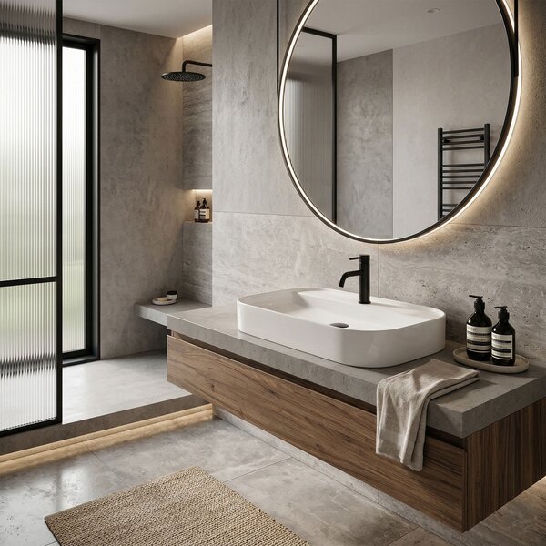 Rea Verona, umyvadlo na desku 650x440x120mm, bílá lesklá, REA-U3325