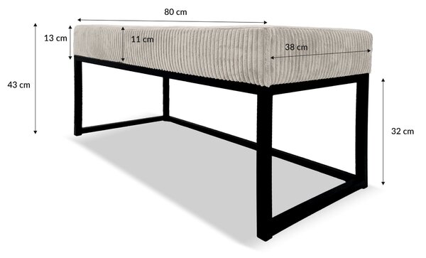 Lavička KAYA 80x38 - růžová - manšestr - LINCOLN 61
