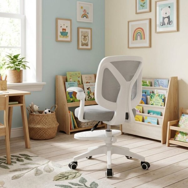 Dětská otočná židle Neoseat JUNI 010 s podnoží — látka, šedá