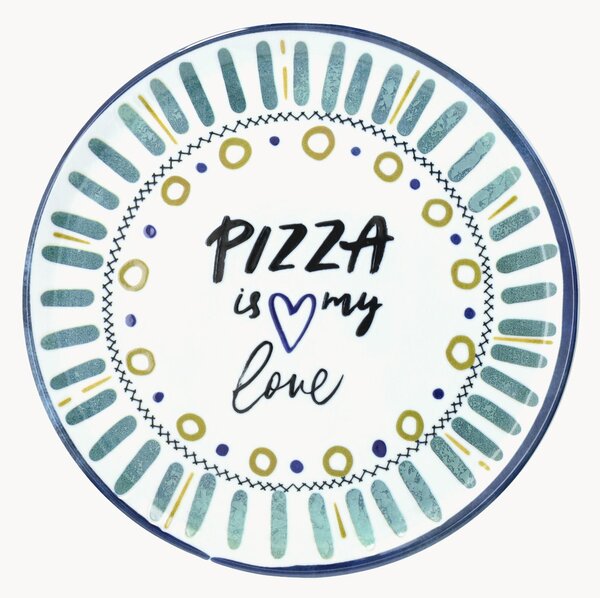 Sada kulatých talířů na pizzu Cinzia Pizza Is My Love, 6 dílů