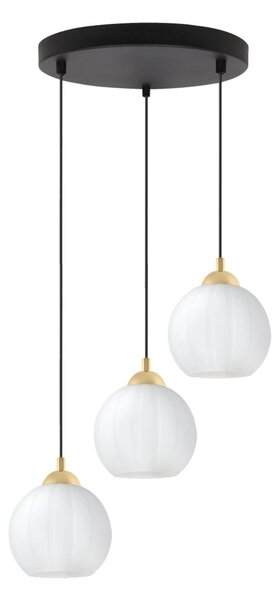 Závěsné svítidlo Costa, 3x bílé skleněné stínítko, b/g, o