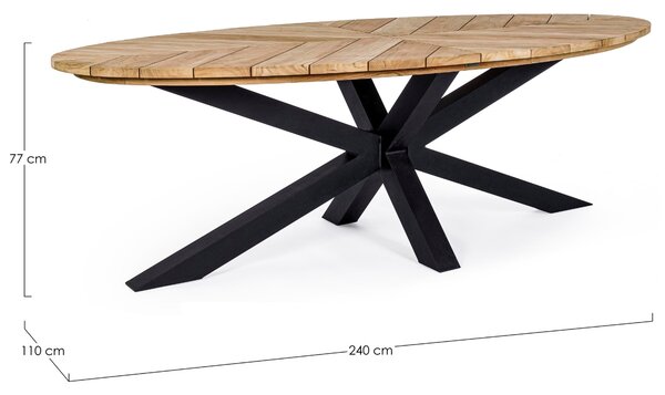 Bizzotto Teakový zahradní jídelní stůl Paldail 240 x 110 cm
