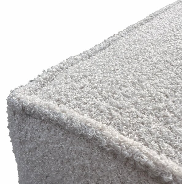 Taburet PELY 80x38 s úložným prostorem - černý - bouclé - NOW OR NEVER 100