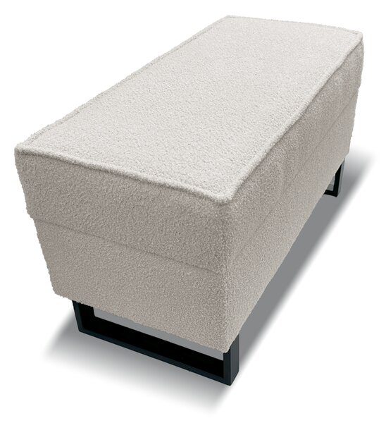 Taburet PELY 80x38 s úložným prostorem - černý - bouclé - NOW OR NEVER 100
