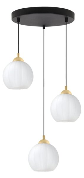 Závěsné svítidlo Costa, 3x bílé skleněné stínítko, b/g, o