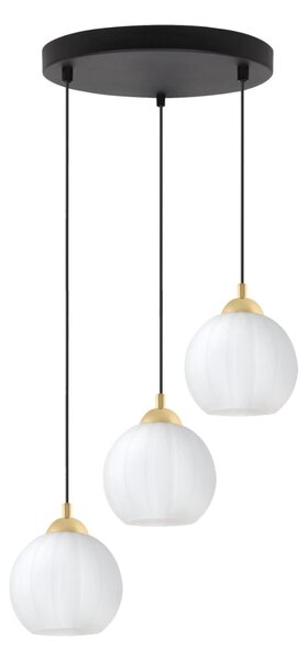 Závěsné svítidlo Costa, 3x bílé skleněné stínítko, b/g, o