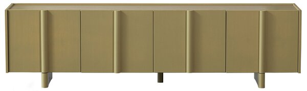 WOOOD Zelený dřevěný TV stolek Basu 200 x 46 cm