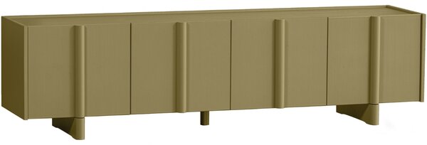 WOOOD Zelený dřevěný TV stolek Basu 200 x 46 cm