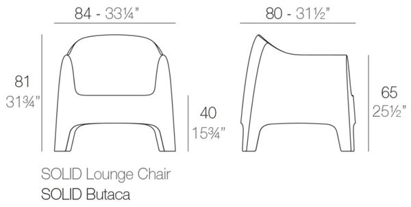 VONDOM Hnědé plastové zahradní lounge křeslo SOLID