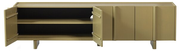 WOOOD Zelený dřevěný TV stolek Basu 200 x 46 cm