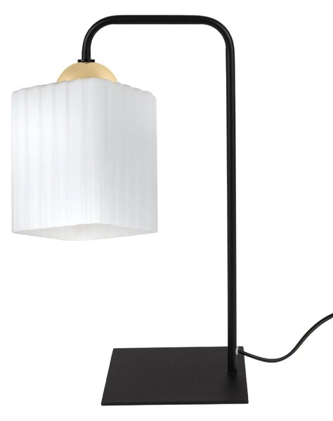 Stolní lampa Riffle Square, 1x bílé skleněné stínítko, b/g