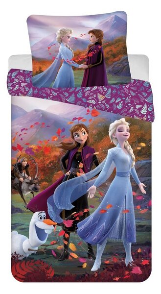 Dětské bavlněné povlečení s motivem Frozen 2. Rozměr povlečení je 140x200, 70x90 cm