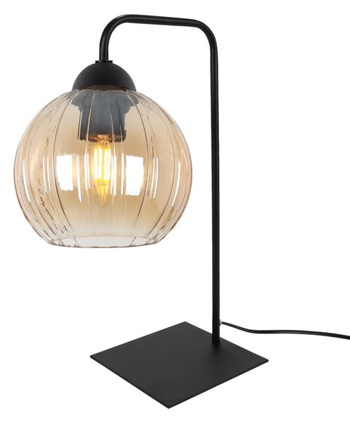 Stolní lampa Costa, 1x medové skleněné stínítko, b