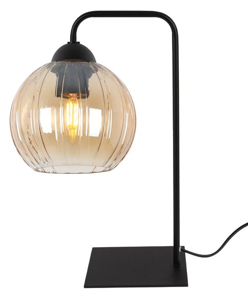 Stolní lampa Costa, 1x medové skleněné stínítko, b