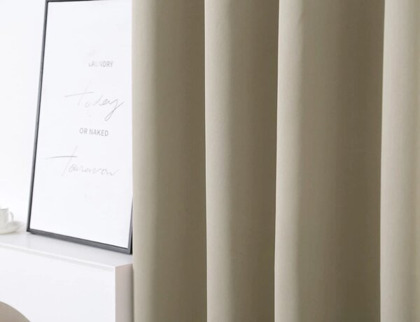 Závěs OXFORD 140x250 cm, světle béžový Zavěšení: Kovové kroužky