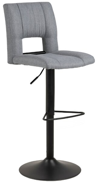 Scandi Šedá látková barová židle Richie 62-83 cm