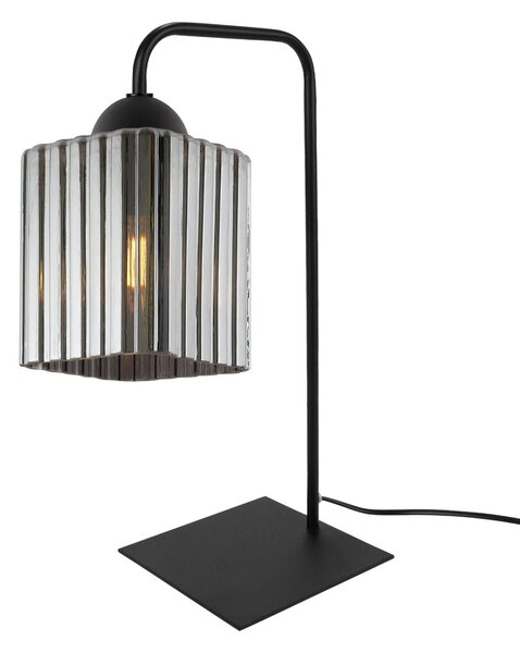 Stolní lampa Riffle Square, 1x grafitové skleněné stínítko, b