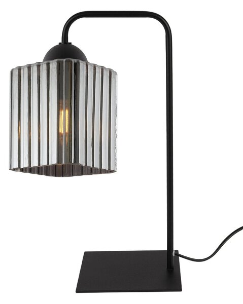 Stolní lampa Riffle Square, 1x grafitové skleněné stínítko, b