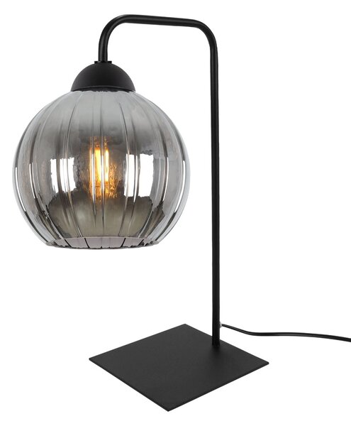 Stolní lampa Costa, 1x grafitové skleněné stínítko, b