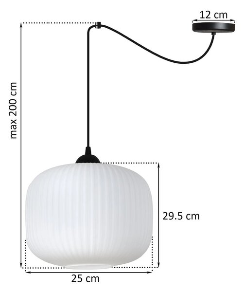 Závěsné svítidlo Riffle Spider 3, 1x bílé skleněné stínítko, b