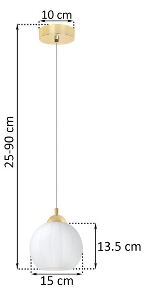 Závěsné svítidlo Costa, 1x bílé skleněné stínítko, g