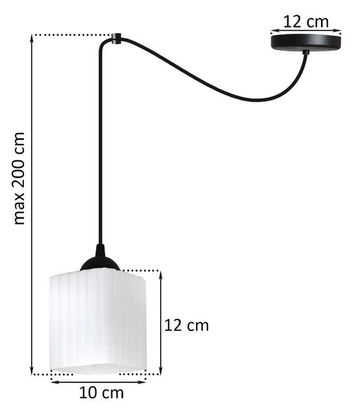 Závěsné svítidlo Riffle Square Spider, 1x bílé skleněné stínítko, b