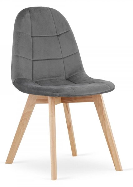 SUPPLIES BORA skandinávská jídelní židle sametová - šedá barva