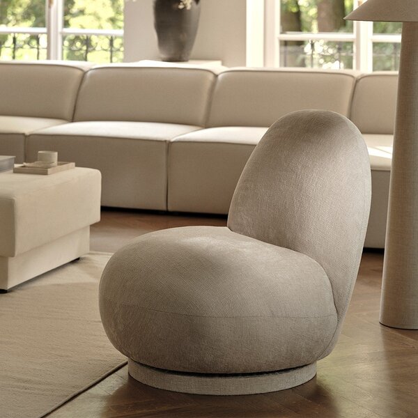 Bílé křeslo z textilie bouclé Chuck – Micadoni Home