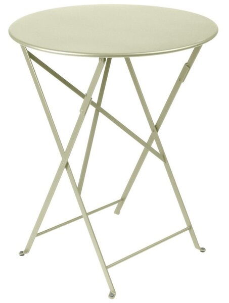 Světle zelený kovový skládací stůl Fermob Bistro Ø 60 cm