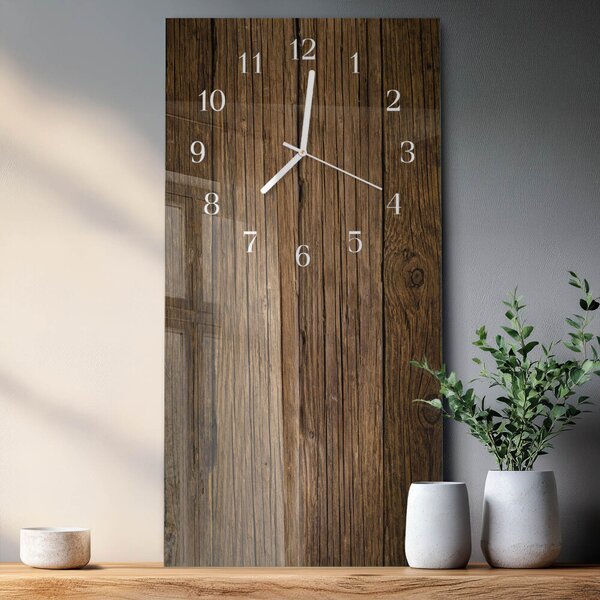 Skleněné hodiny vertikální Dřevo zsppb-30x60-00092576
