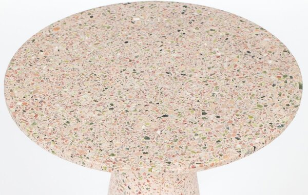 Světle růžový terrazzo odkládací stolek ZUIVER VICTORIA 41 cm