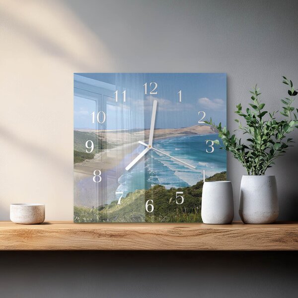 Skleněné hodiny Pobřeží zskb-30x30-00079247