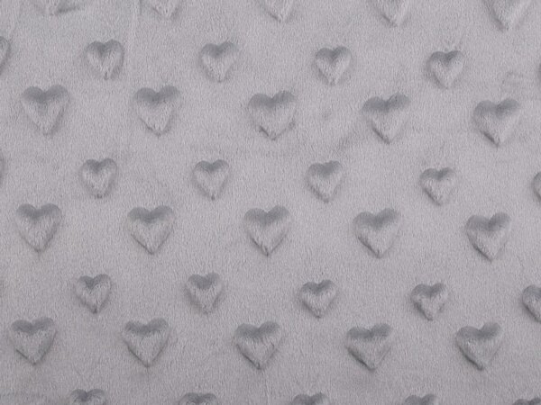 Minky 3D srdce METRÁŽ - 3 (18) šedá