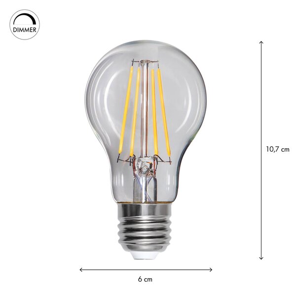 LED žárovka E27 A60 Clear – stmívatelná