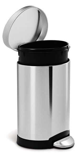 Pedálový odpadkový koš Simplehuman – 6 l, půlkulatý, matná ocel, FPP