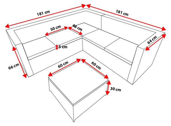 Velaco Ratanový zahradní nábytek Salto, 5 osob, černý