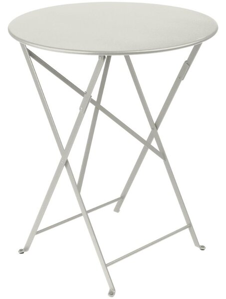 Světle šedý kovový skládací stůl Fermob Bistro Ø 60 cm