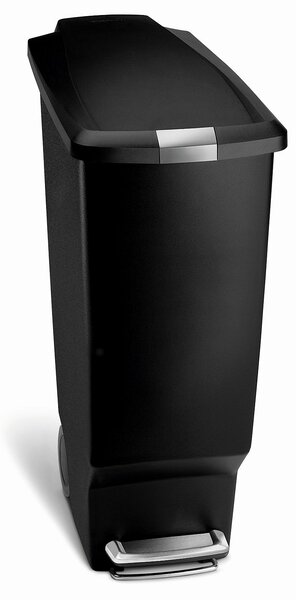 Pedálový odpadkový koš Simplehuman – 40 l, úzký, černý plast