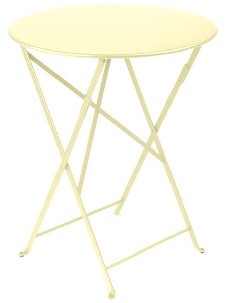 Citronově žlutý kovový skládací stůl Fermob Bistro Ø 60 cm