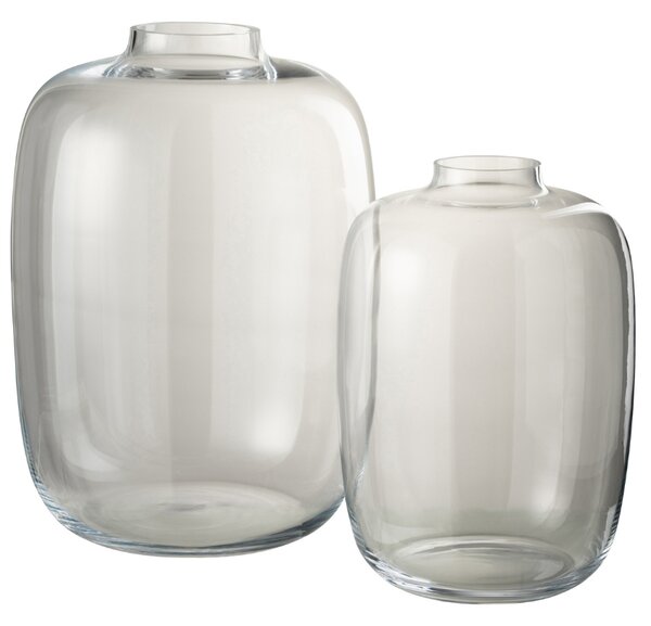 Čirá skleněná váza J-Line Clot 32,5 cm