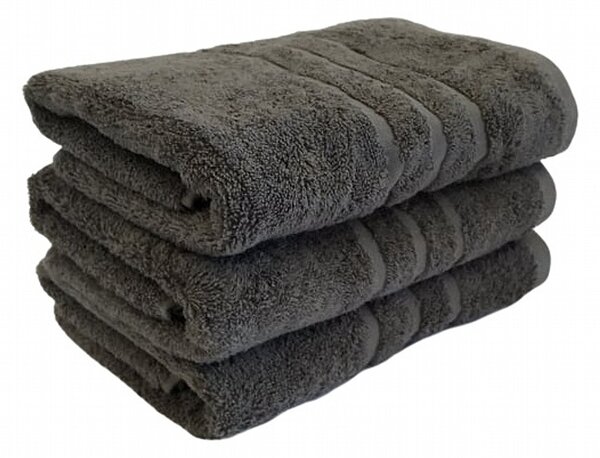 Froté ručník a osuška s vysokou gramáží. Rozměr osušky je 70x140 cm. Barva tmavě šedá