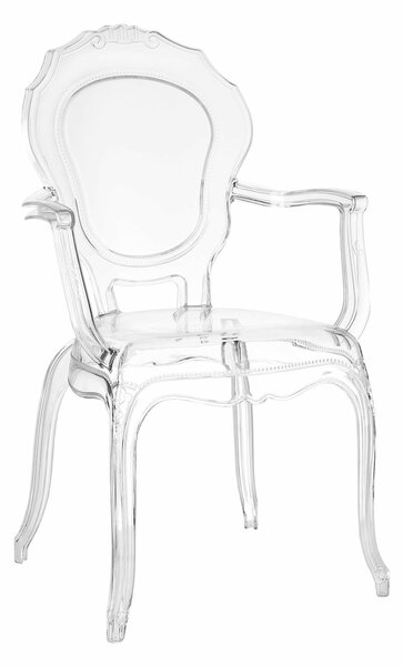 Židle Queen Arm transparentní