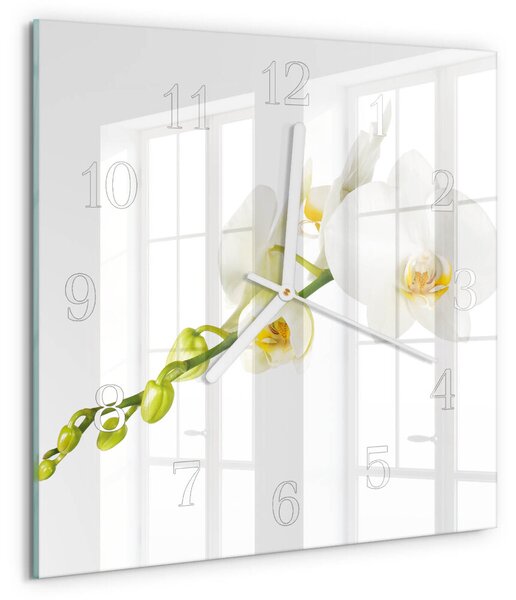 Skleněné hodiny Orchidej zskb-30x30-00086756