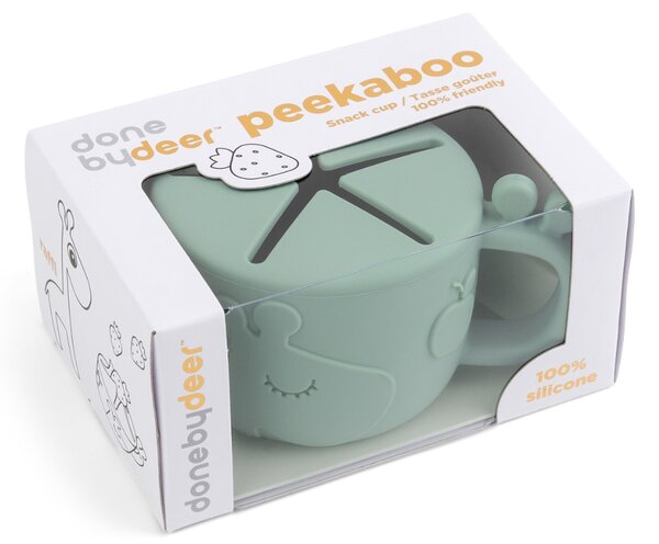 -25 % Dny MOMENTI– Zelený silikonový hrneček na svačinu Done by Deer Peekaboo Raffi