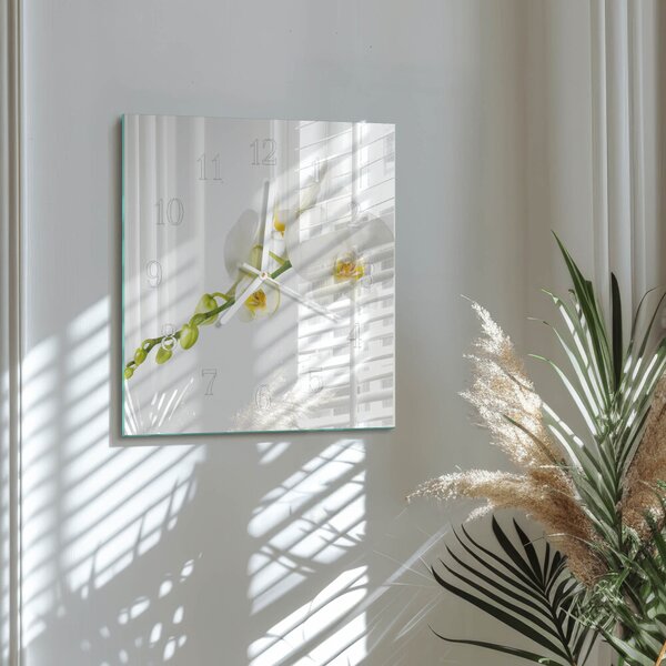 Skleněné hodiny Orchidej zskb-30x30-00086756