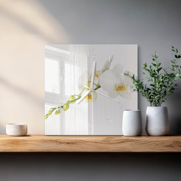 Skleněné hodiny Orchidej zskb-30x30-00086756