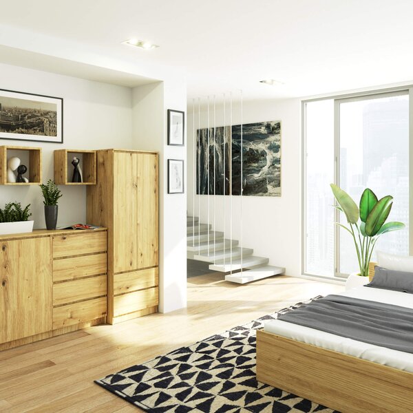 Ak furniture Šatní skříň STAR 60 cm dub artisan