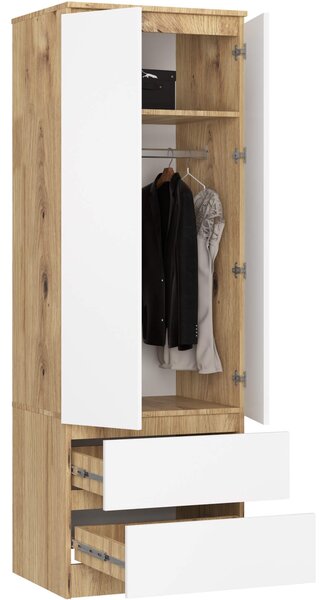 Ak furniture Šatní skříň STAR 60 cm dub artisan/bílá