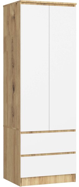 Ak furniture Šatní skříň STAR 60 cm dub artisan/bílá